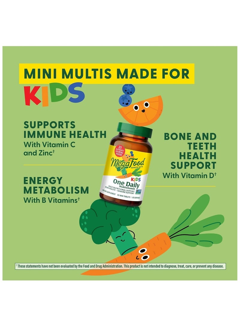 MegaFood One Daily Kids Multivitamin Daily Nutritional Support, Bone Health, Immune Support, Dietary Supplement 60 Mini Tablets 60 Servings - Image 5