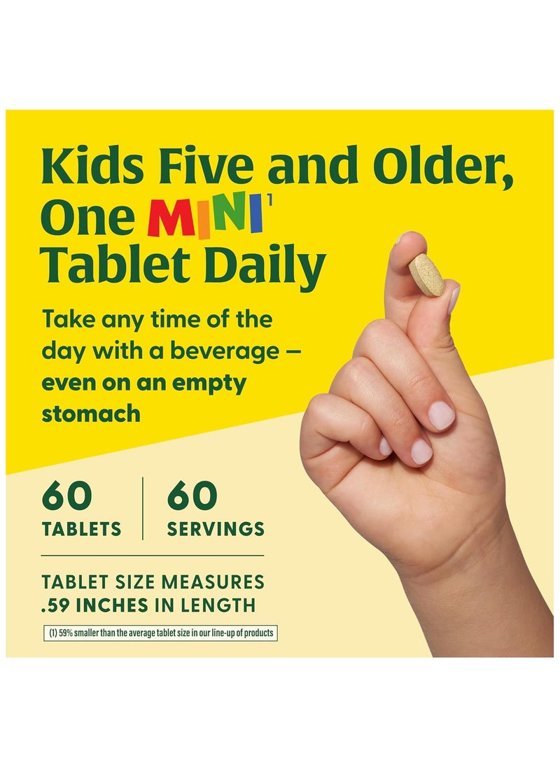 MegaFood MegaFood Kids One Daily-Kids Vitamins-With Vitamin B,Vitamin C,Vitamin D & Zinc-Bone Health & Immune Support Supplement - Non-GMO,Vegetarian,Made Without 9 Food Allergens-60 Mini Tabs-2 Month Supply  - Image 3