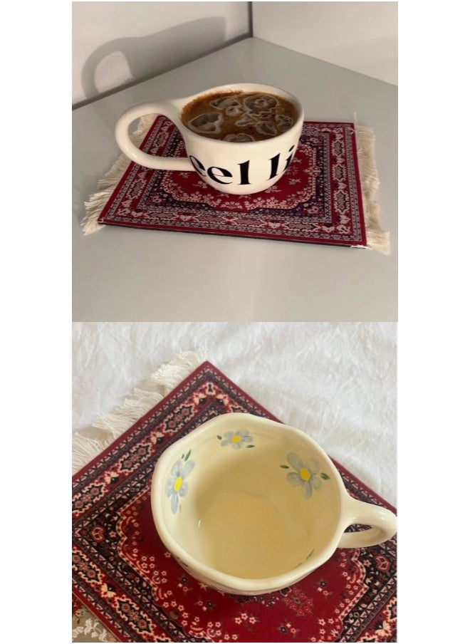 ShebSheb - Coasters for Cups-Persian Retro Style Coffee Mats with Tassel - Image 1