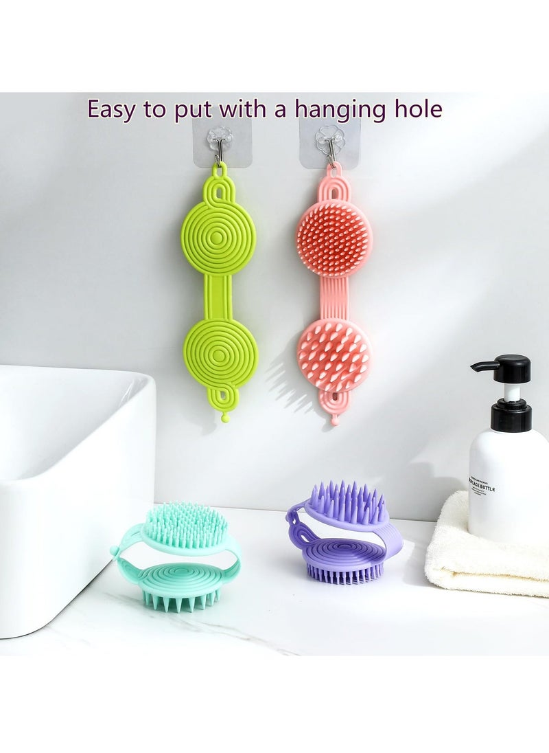 Generic 4 Pcs Scalp Massagers, Soft Silicone Shampoo Brush, Manual Head Scrubber, Wet & Dry Scalp Scrubber for Hair Growth, Dandruff Removal, Scalp Massage, Shower Head Brush for All Hair Types  - Image 5