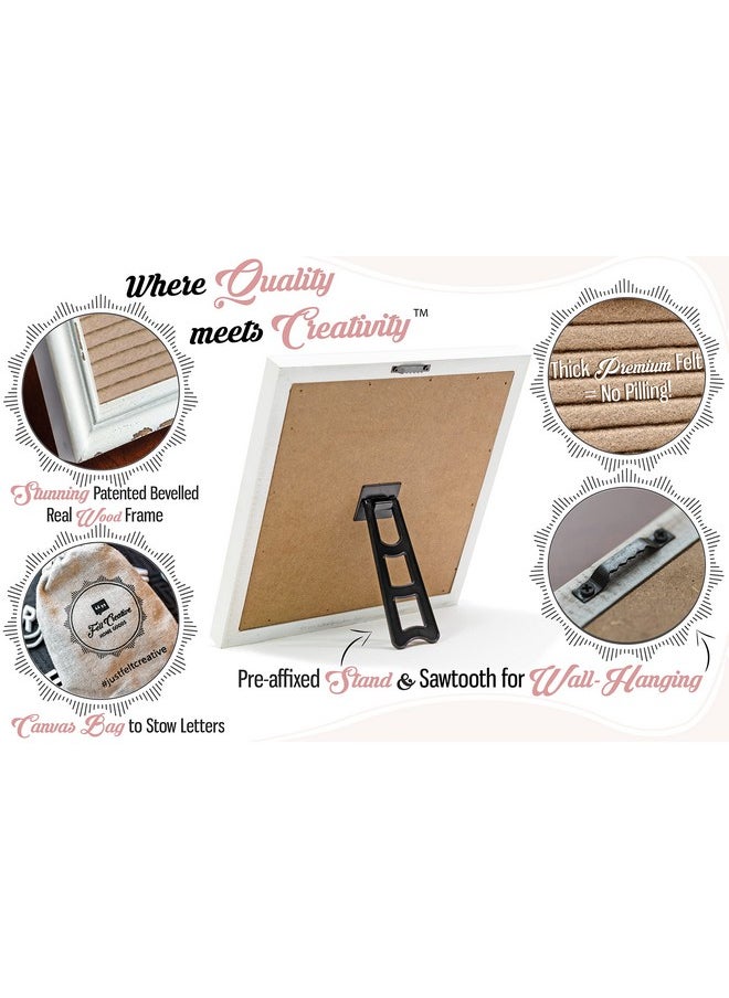 Felt Creative Home Goods Cappuccino Felt Letter Board Back To School Sign With Rustic Wood White Frame Farmhouse Letter Board Sign With Stand Baby Announcement 10X10 Felt Board Changeable Message Board With 350 Letter Set  - Image 2