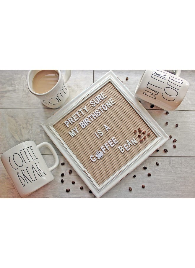 Felt Creative Home Goods Cappuccino Felt Letter Board Back To School Sign With Rustic Wood White Frame Farmhouse Letter Board Sign With Stand Baby Announcement 10X10 Felt Board Changeable Message Board With 350 Letter Set  - Image 4