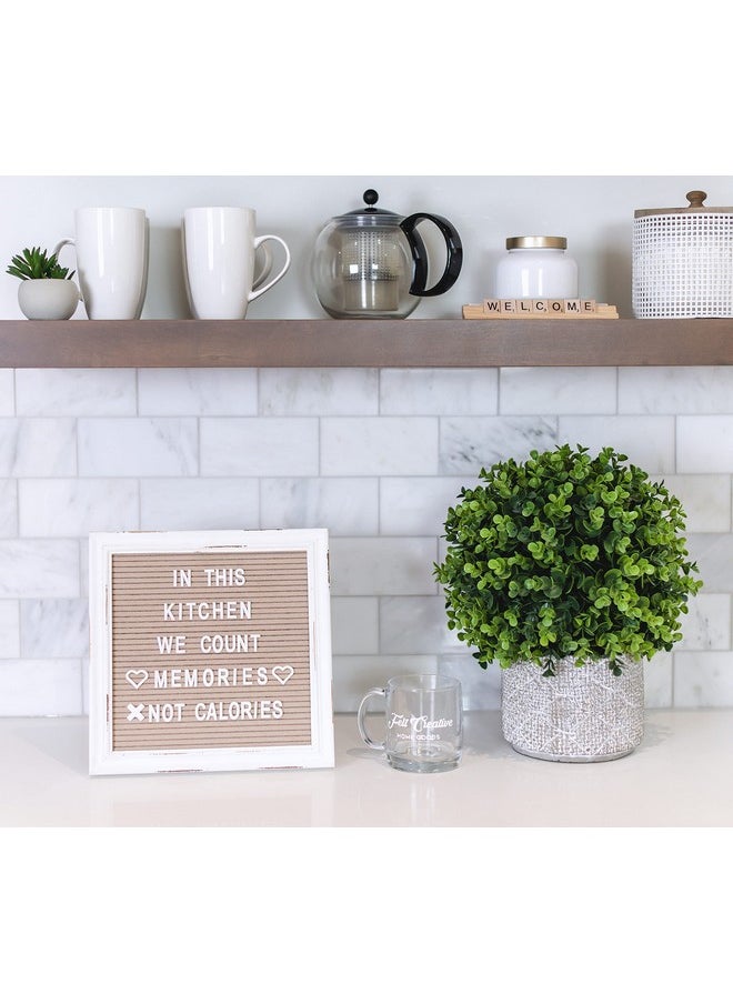 Felt Creative Home Goods Cappuccino Felt Letter Board Back To School Sign With Rustic Wood White Frame Farmhouse Letter Board Sign With Stand Baby Announcement 10X10 Felt Board Changeable Message Board With 350 Letter Set  - Image 3