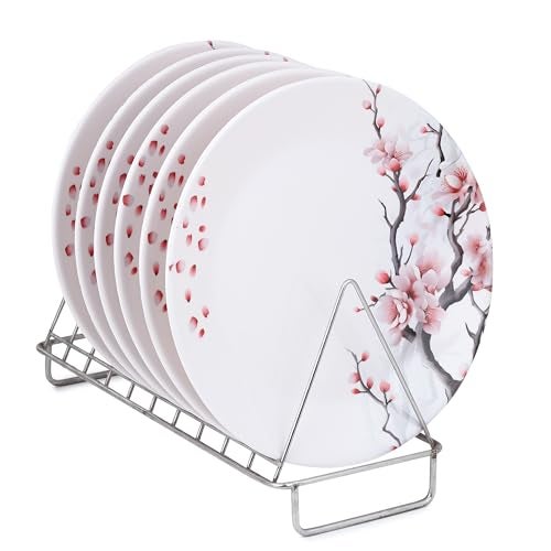Golden Fish Melamine 24 Pieces Dinner Set – Durable, Stylish, BPA-Free Tableware, Crockery Set for Dining & Gifting | Plates & Bowls (Floral-2) - Image 3