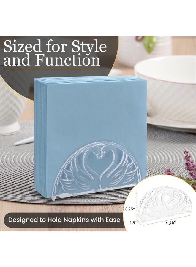 Crafts Central 5.75 Inch Clear Plastic Napkin Holder - 24 Pieces (Swans Design) - Image 3