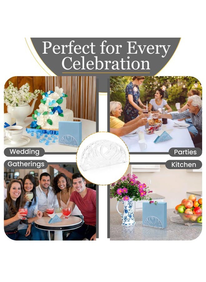 Crafts Central 5.75 Inch Clear Plastic Napkin Holder - 24 Pieces (Swans Design) - Image 4