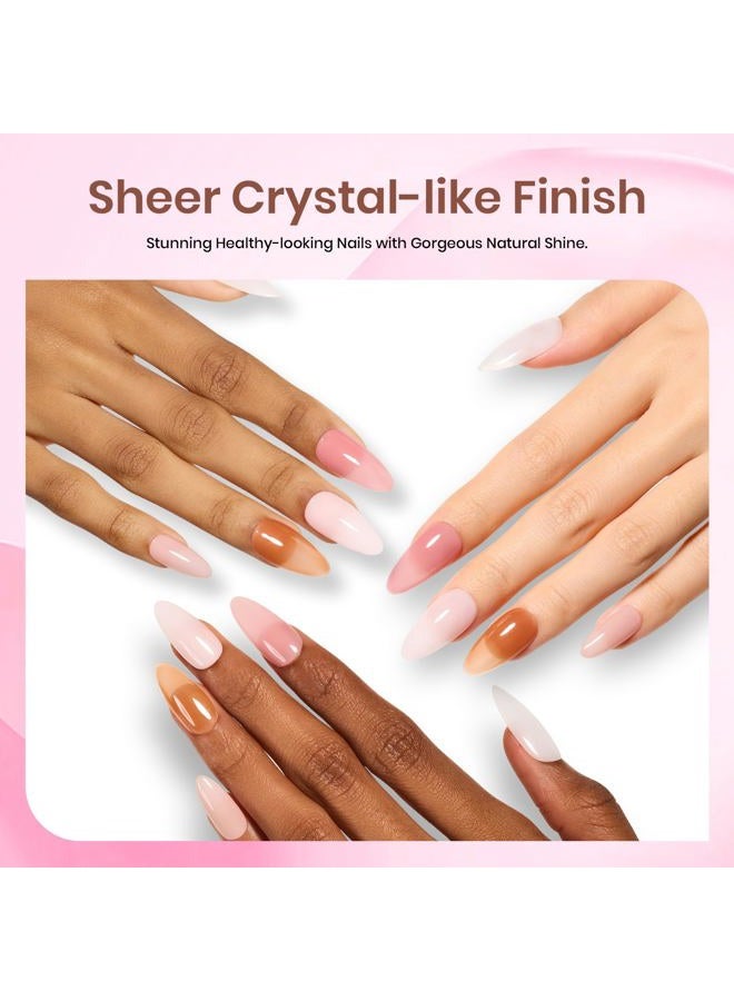 beetles Gel Polish Beetles Jelly Gel Nail Polish Set, 6 Colors Milky White Nude Pink Sheer Brown Gel Polish Kit Nail Concealer Translucent Effect Soak Off Uv French Nail Art Gift for Women Ultimate Monochrome Collection - Image 5