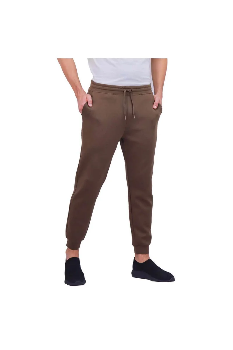 جيوردانو بنطلون رياضي رجالي بقصة ضيقة ومدببة باللون البني