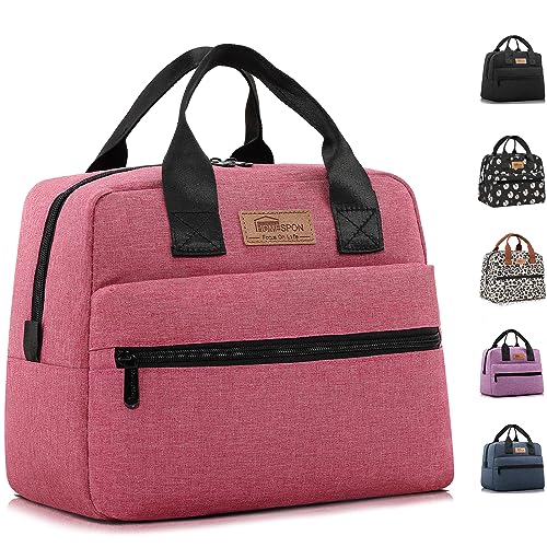 HOMESPON Insulated Lunch Bag for Women Men Lunch Box Cooler Lunch Tote for Work Picnic Rose - Image 1