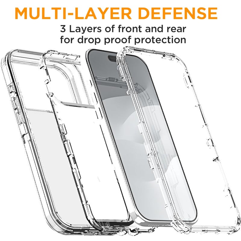 AICase for iPhone 17 Pro Max Case Clear 3 in 1 Heavy Duty Drop Protection Full Body Rugged Shockproof/Dust Proof 3-Layer Military Protective Tough Durable Cover for iPhone 17 Pro Max 6.3"_910 - Image 2