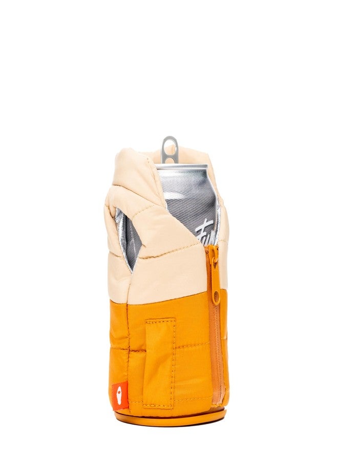 Puffin - The Puffy Vest - Insulated 12 oz Can Cooler I Beer Bottle & Soda Can Insulator, Keep Drinks and Beverages Cold - Honey Brown/Taco Tan - Image 2