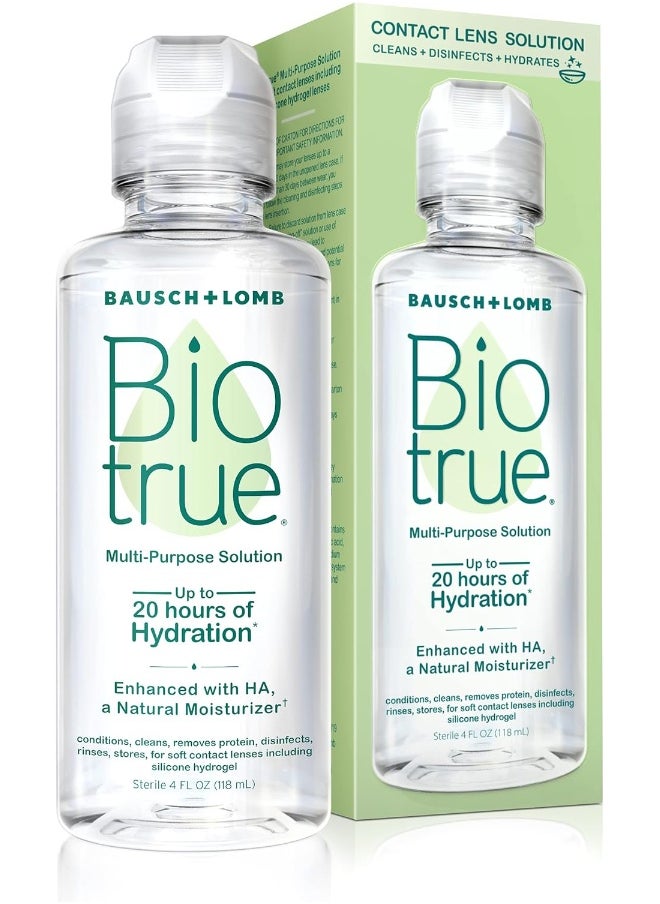 Biotrue Biotrue Contact Lens Solution, Multi-Purpose Solution for Soft Contact Lenses, Lens Case Included, 4 FL OZ  - Image 1