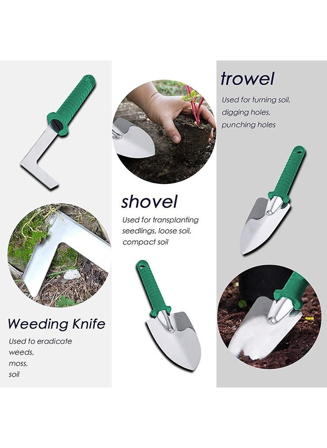 Arabest - Garden Tools Set,10 Pcs Stainless Steel Gardening Tool Kit with Ergonomic Handle,Trowel Rake,Weeder,Pruner Shears,Sprayer,Garden Hand Tools with Carrying Case Gardening Gifts for Men/Women(Green) - Image 1