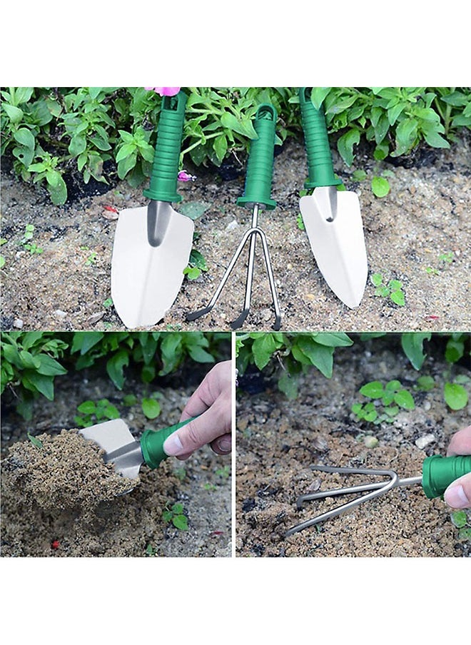 Arabest - Garden Tools Set,10 Pcs Stainless Steel Gardening Tool Kit with Ergonomic Handle,Trowel Rake,Weeder,Pruner Shears,Sprayer,Garden Hand Tools with Carrying Case Gardening Gifts for Men/Women(Green) - Image 1