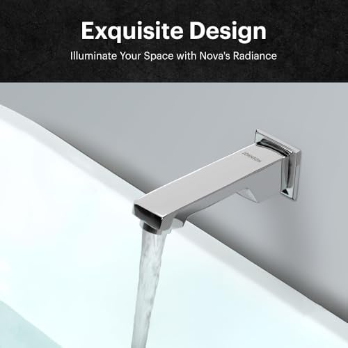 Johnson Bathrooms Johnson Nova Brass Bath Tub Spout with Wall Flange for Bathtubs | Faucet for Bathtubs | Wall Mount | Tap with 1 Wall Flange| Chrome Plated| Modern Design| 10 Years Warranty - Image 4