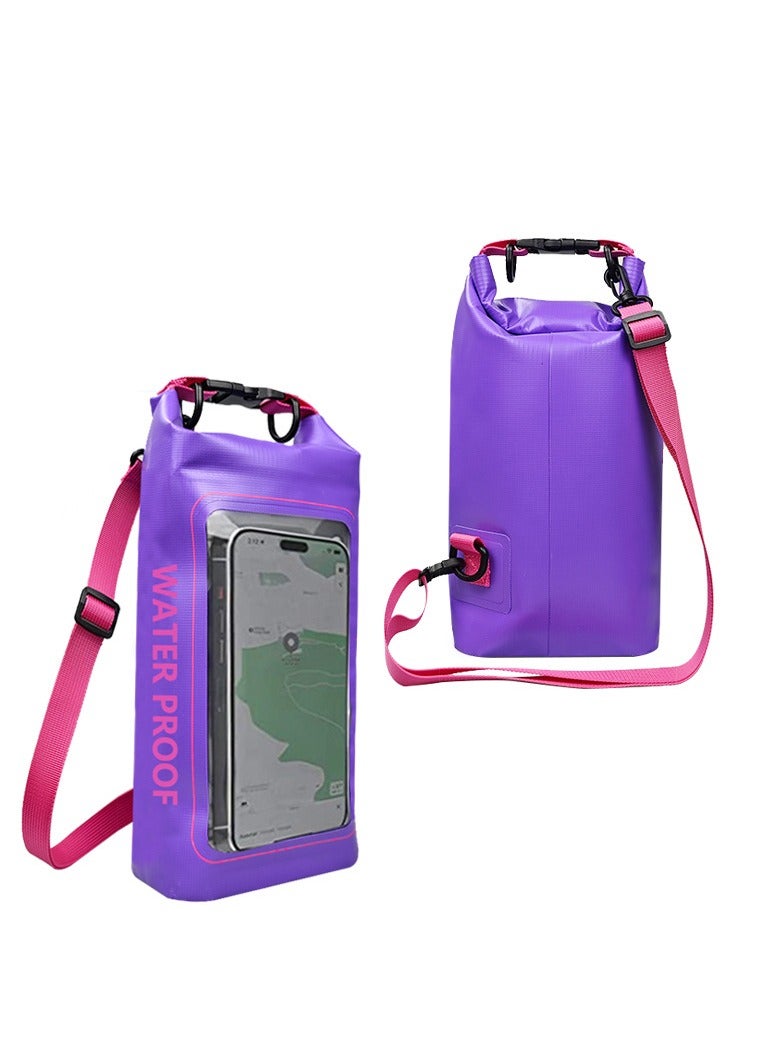 Generic 2L  Dry Bag Swimming Pack Touch Screen Outdoor Waterproof Kayak Storage Bag Trekking Drifting Rafting Surfing Boating Backpack