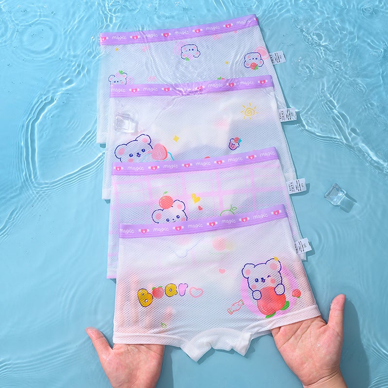 Breathable Summer Girls Boxer Briefs for Kids New lavender breathable mesh