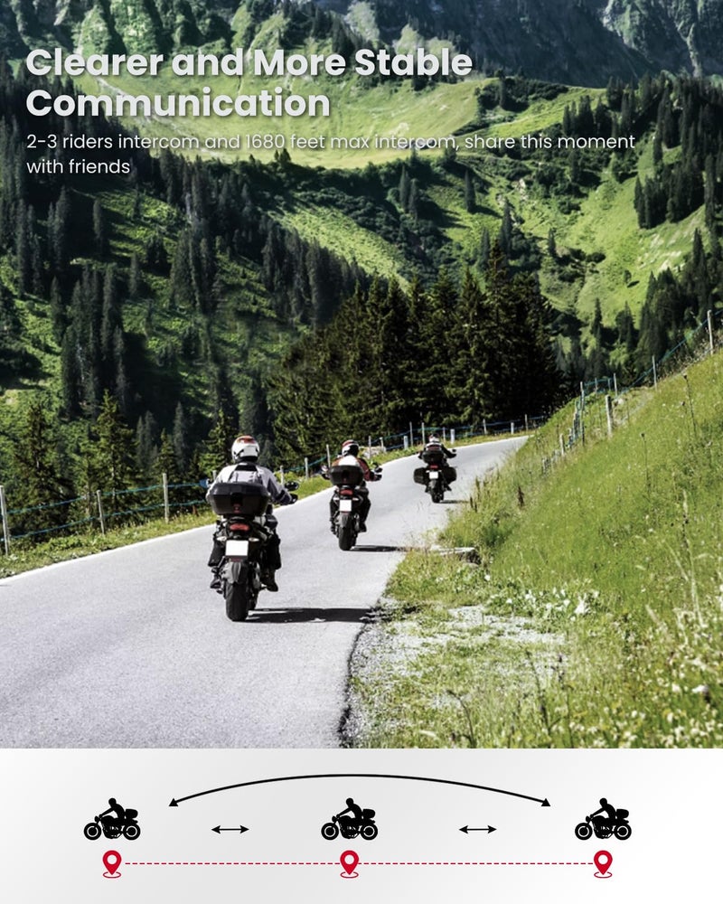 ILM خوذة دراجة نارية كاملة الوجه مع تقنية بلوتوث مدمجة قابلة للطي مع درع شمس وموديل MP3 إنتركم 953 (S، أسود غير لامع) - Image 3