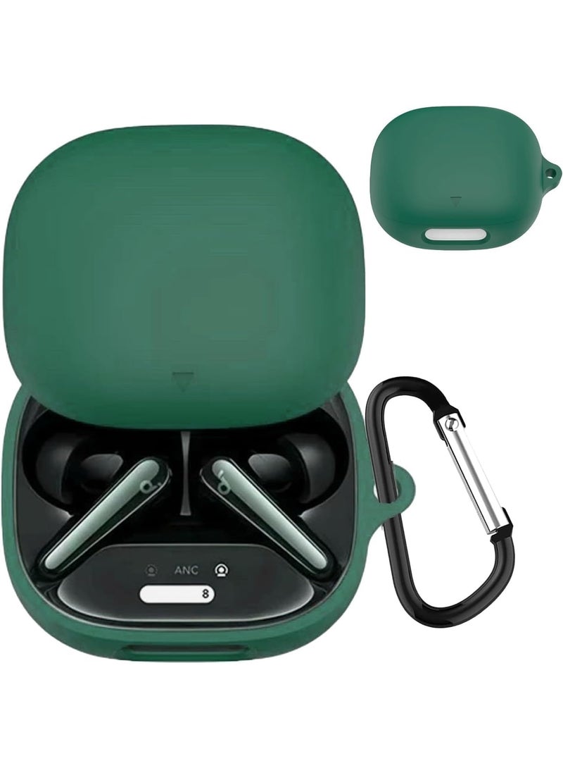 متوافق مع غطاء حماية Soundcore Anker A40/ Liberty 4 Pro، سماعات أذن لاسلكية واقية من السيليكون الناعم المقاوم للصدمات مع حلقة تعليق، ومؤشر LED أمامي مرئي (أخضر). - Image 3