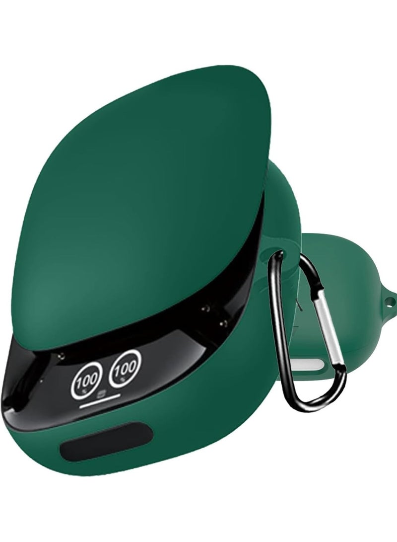 متوافق مع غطاء حماية Soundcore Anker A40/ Liberty 4 Pro، سماعات أذن لاسلكية واقية من السيليكون الناعم المقاوم للصدمات مع حلقة تعليق، ومؤشر LED أمامي مرئي (أخضر). - Image 2