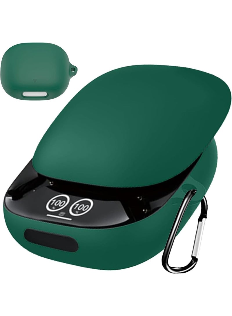 متوافق مع غطاء حماية Soundcore Anker A40/ Liberty 4 Pro، سماعات أذن لاسلكية واقية من السيليكون الناعم المقاوم للصدمات مع حلقة تعليق، ومؤشر LED أمامي مرئي (أخضر). - Image 1