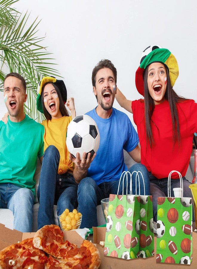 Lewtemi 30 Pcs Sports Party Favors Bags Football Goodie Gift Bag with Handles for Soccer Football Basketball Baseball, Sports Themed Gift Bags for Birthday Baby Shower Parties Supplies Decorations - Image 5
