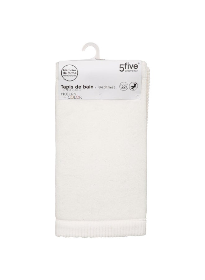 Five Simply Smart Modern Rectangular Bathmat White 50 x 80 cm 174561F - Image 3
