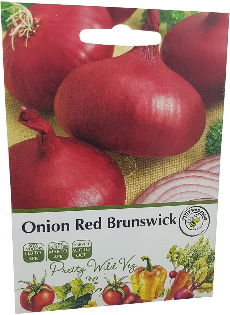 GGOOT Onion Red Brunswick Seeds Vegetable Fruit Seeds Veg Seeds Cabbage Carrot Sweetcorn Tomato Strawberry (Onion Red Brunswick)  - Image 1