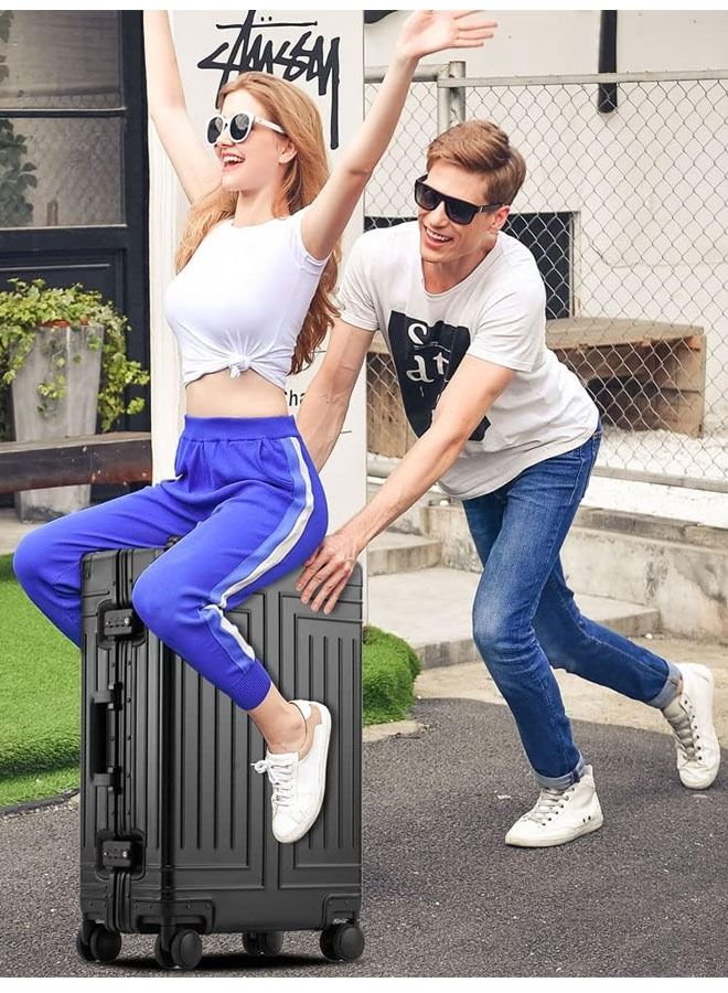 Hardcase Travel Suitcase Al-Mg Alloy Luggage Trolley With 4 Spinner Wheel