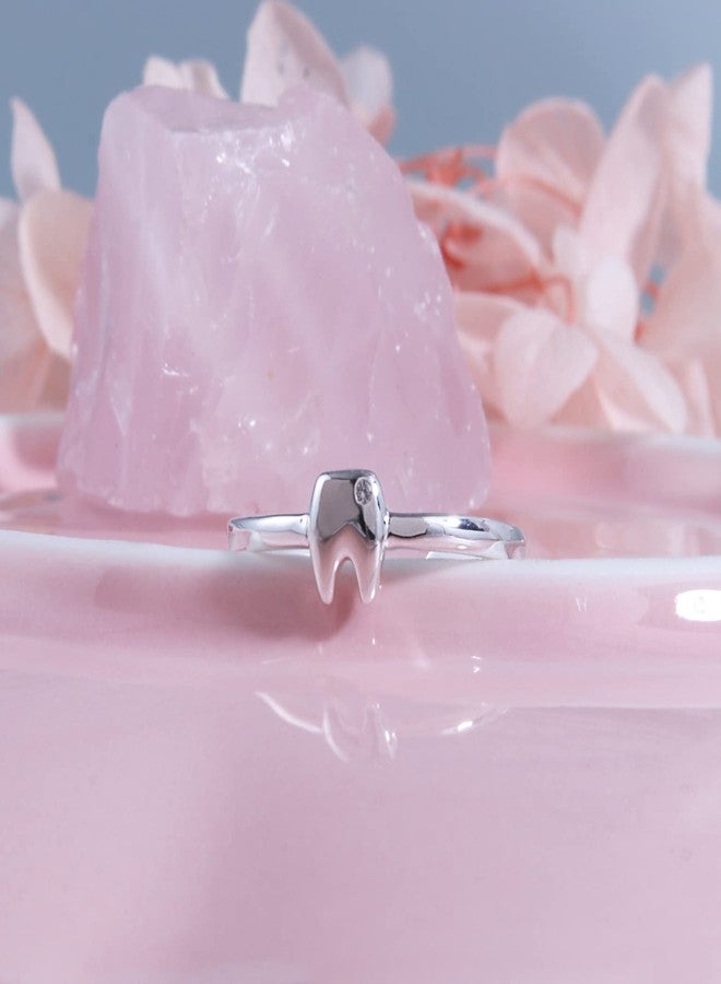 Helen de Lete Simple Geometric Pattern Lost Teeth 925 Sterling Silver Open Ring for Women - Image 5