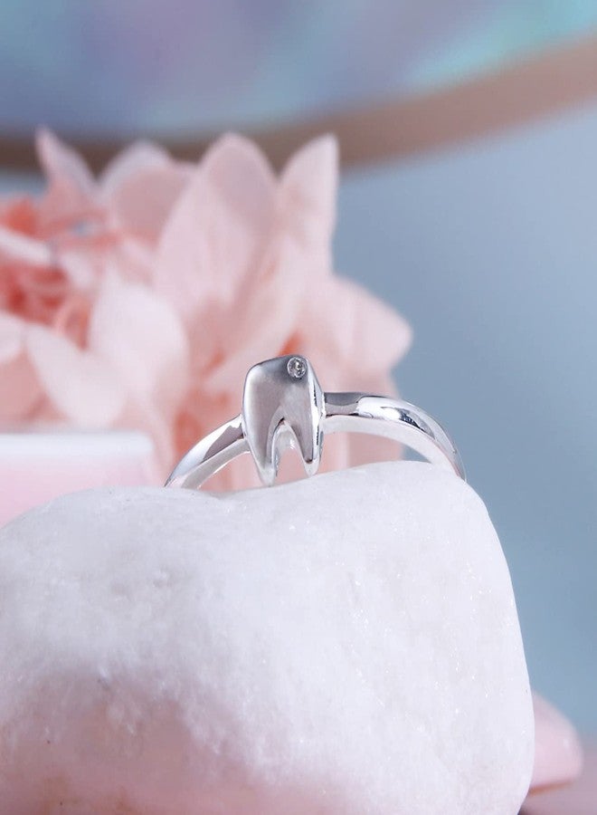 Helen de Lete Simple Geometric Pattern Lost Teeth 925 Sterling Silver Open Ring for Women - Image 4