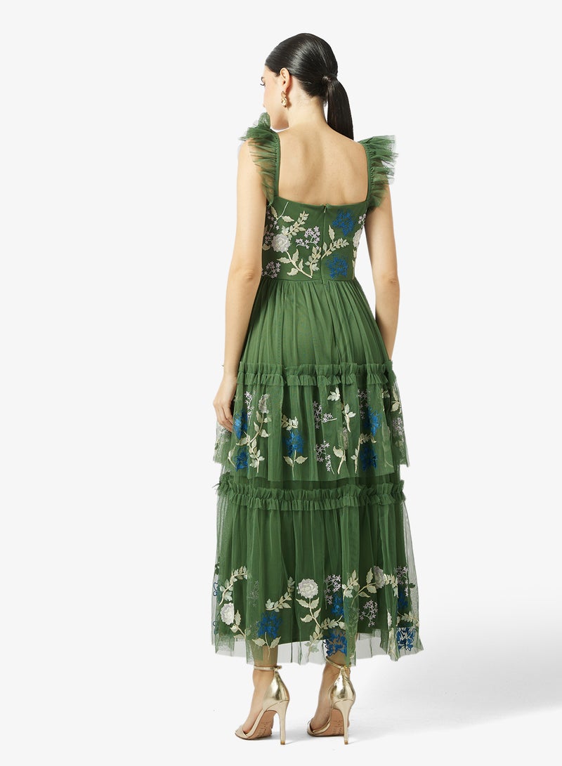 مايا فستان طبقات بنقشة الزهور - Image 2