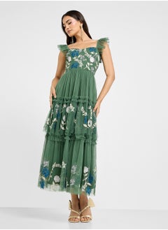 Maya Embroidered Full Tulle Skirt Midaxi Dress  - Image 1