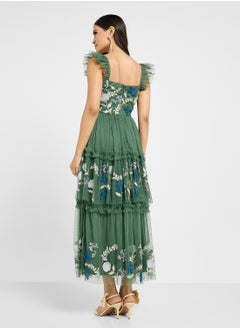 Maya Embroidered Full Tulle Skirt Midaxi Dress  - Image 2