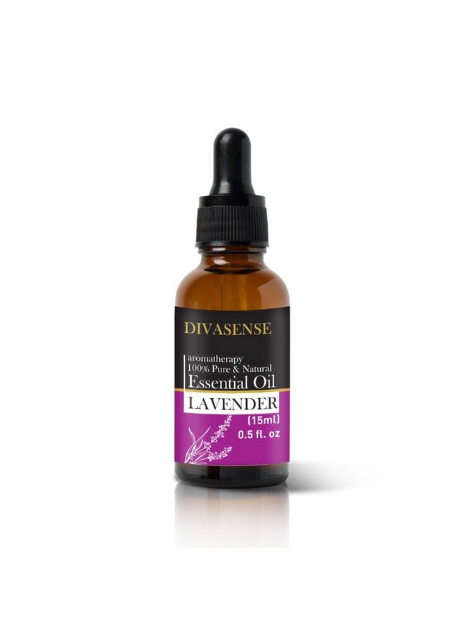 DIVASENSE Promotes Clear Skin, Healthy Hair Calming & Soothing Care for Face, Scalp and Body Lavender Essential Oil, 15ml - Image 1