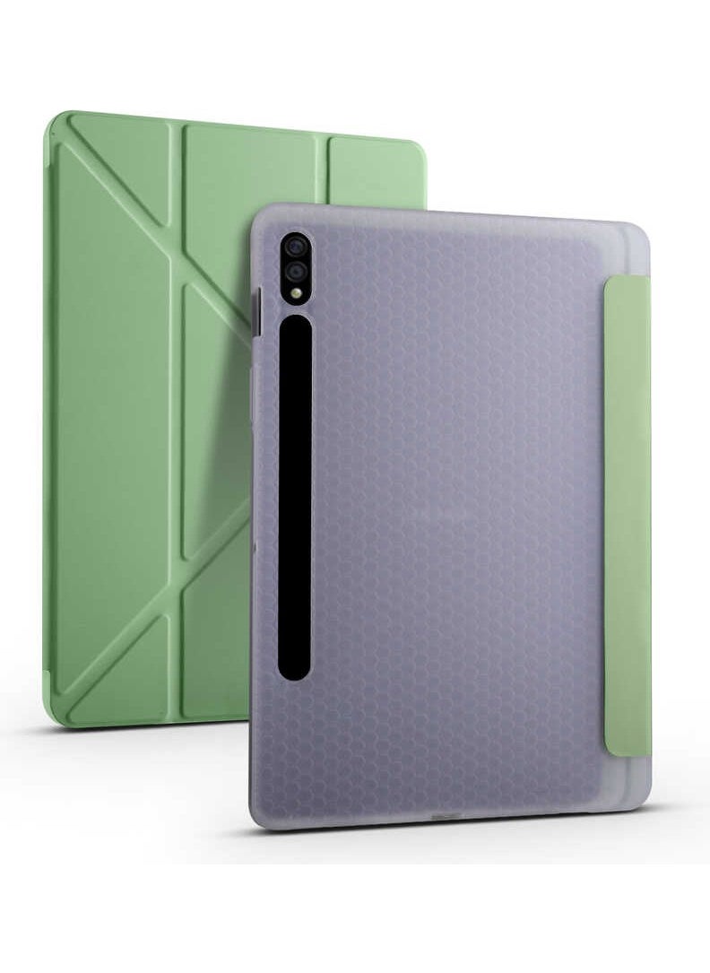 Nezih Case - Samsung Galaxy T737 / T736 / T730 Compatible Origami Pencil Case Pu Leather Back Soft Silicone Case - Image 1