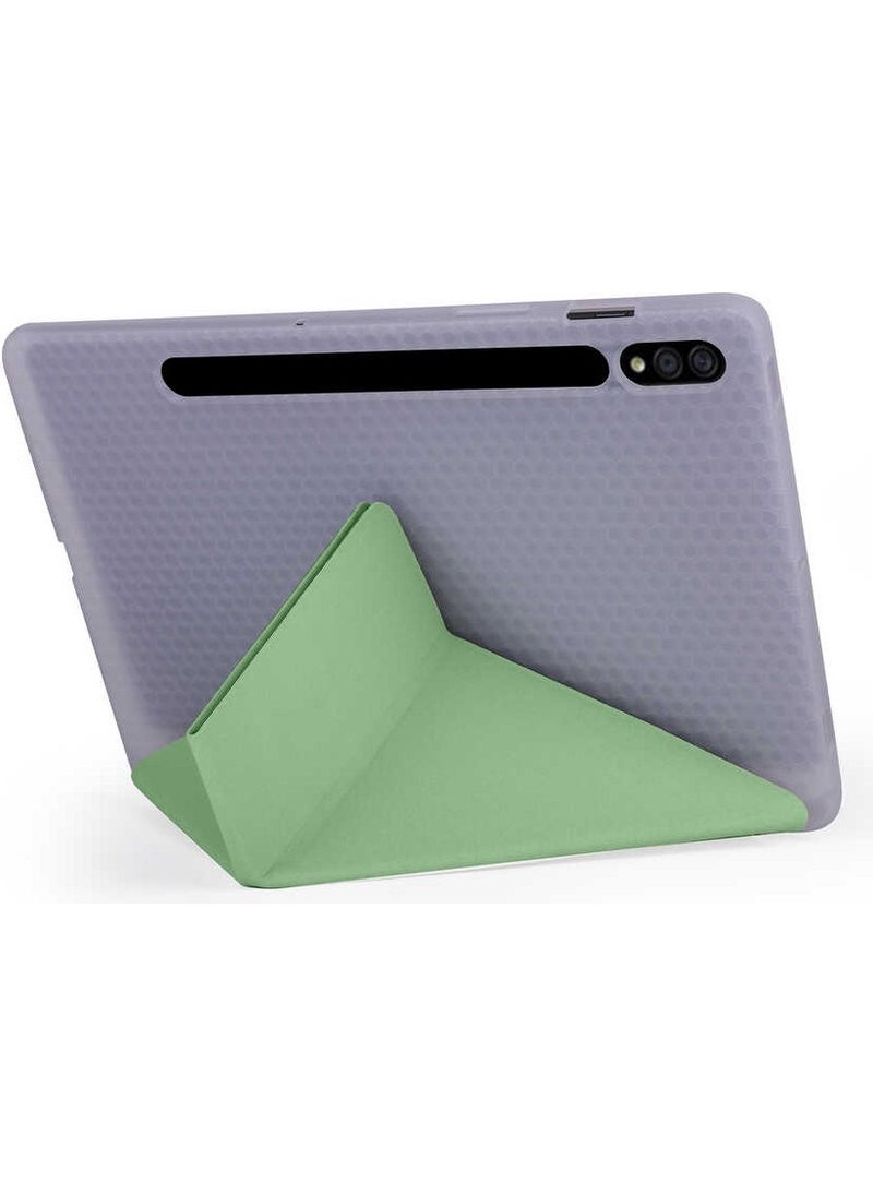 Nezih Case - Samsung Galaxy T737 / T736 / T730 Compatible Origami Pencil Case Pu Leather Back Soft Silicone Case - Image 1