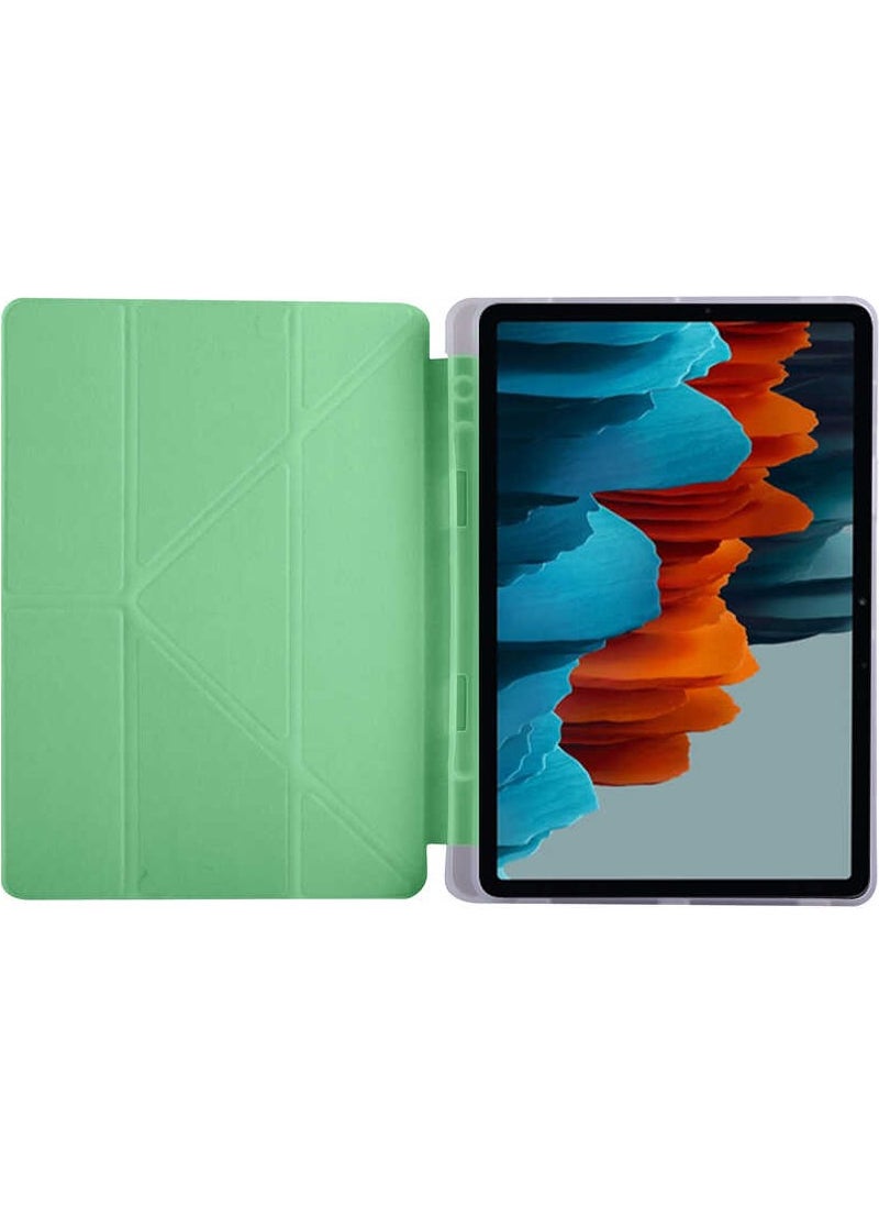 Nezih Case - Samsung Galaxy T737 / T736 / T730 Compatible Origami Pencil Case Pu Leather Back Soft Silicone Case - Image 1