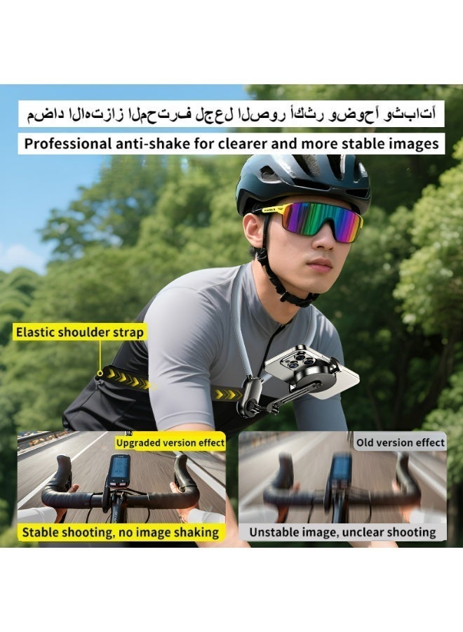 Neck-mounted phone holder with magnetic and clip-on dual fixation, designed for shake-free Vlog/sports first-person perspective shooting - Image 4