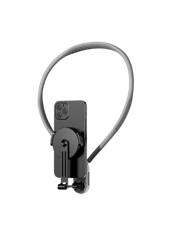 Neck-mounted phone holder with magnetic and clip-on dual fixation, designed for shake-free Vlog/sports first-person perspective shooting - Image 2