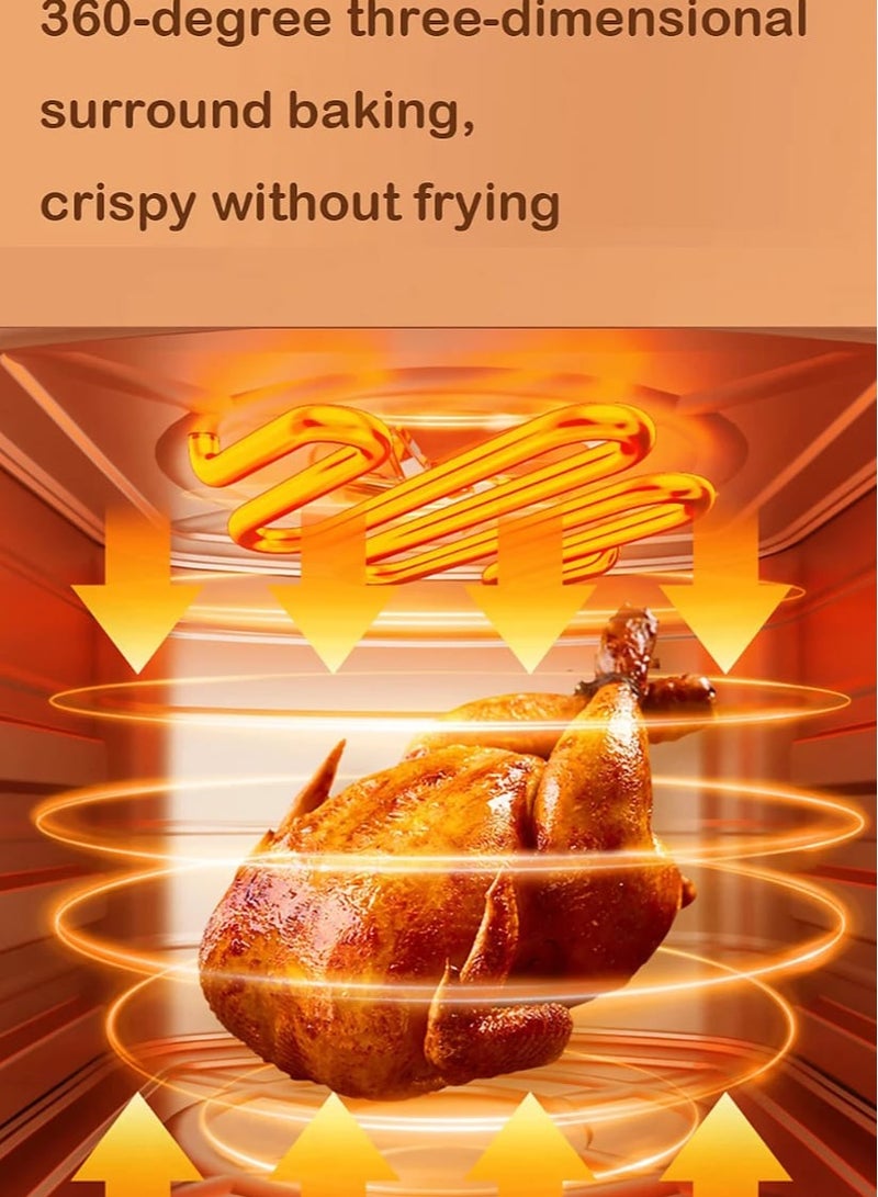 فرن مقلاة هوائية منزلية سعة 12 لترًا مقلاة هوائية تعمل باللمس مع 10 قوائم محددة مسبقًا، نافذة ClearLook، لوحة لمس، زيت أقل بنسبة تصل إلى 90%، سعة كبيرة، طهي متعدد الاستخدامات، قلي بدون زيت لوجبات صحية - Image 3