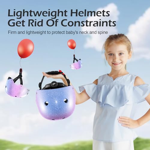Odoland Kids Bike Helmet, Boys and Girls Sparkling Bicycle Helmet, Suggested Fit 48-55cm, Multi-Sports Adjustable for Skating, Cycling, Skateboard Helmet,Sparkly Rainbow Gradient - Image 5