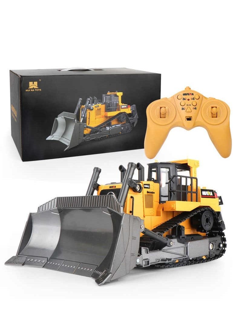 HUINA - RC Bulldozer 1/16 9CH Remote Control Front Loader Tractor 2.4G Construction Vehicles - Image 1
