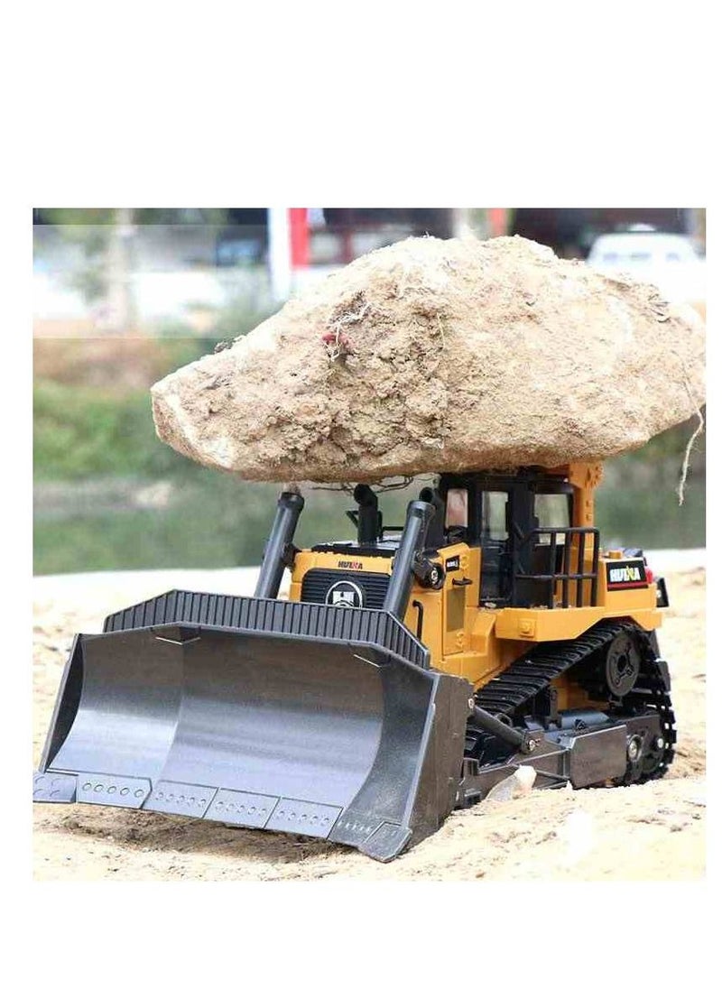 HUINA - RC Bulldozer 1/16 9CH Remote Control Front Loader Tractor 2.4G Construction Vehicles - Image 1