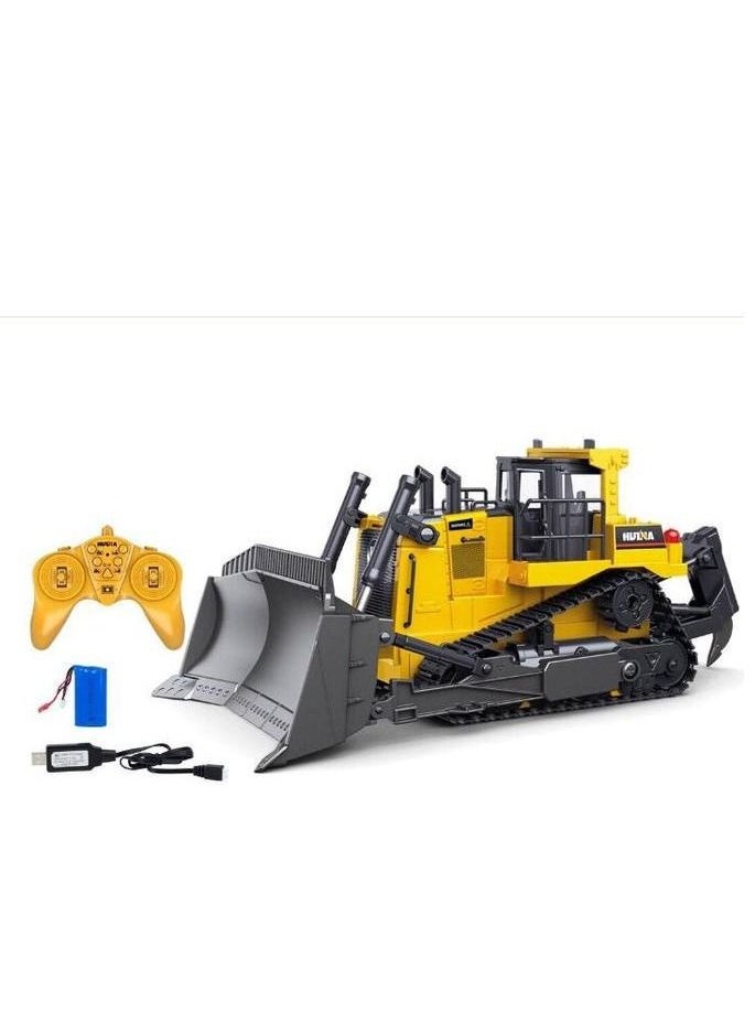 HUINA - RC Bulldozer 1/16 9CH Remote Control Front Loader Tractor 2.4G Construction Vehicles - Image 1