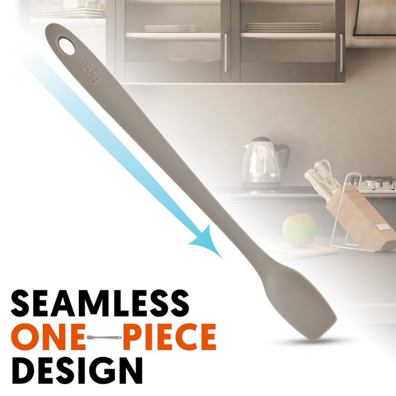 Firgi Platinum Silicone Topping Spatula for Cooking â€“ BPA Free Heat Resistant Cooking Utensils for Non Stick Pans â€“ One-Piece Spoonula for Baking, Mixing & More â€“ Kitchen Scraper 10.7â€ WarmGray - Image 4