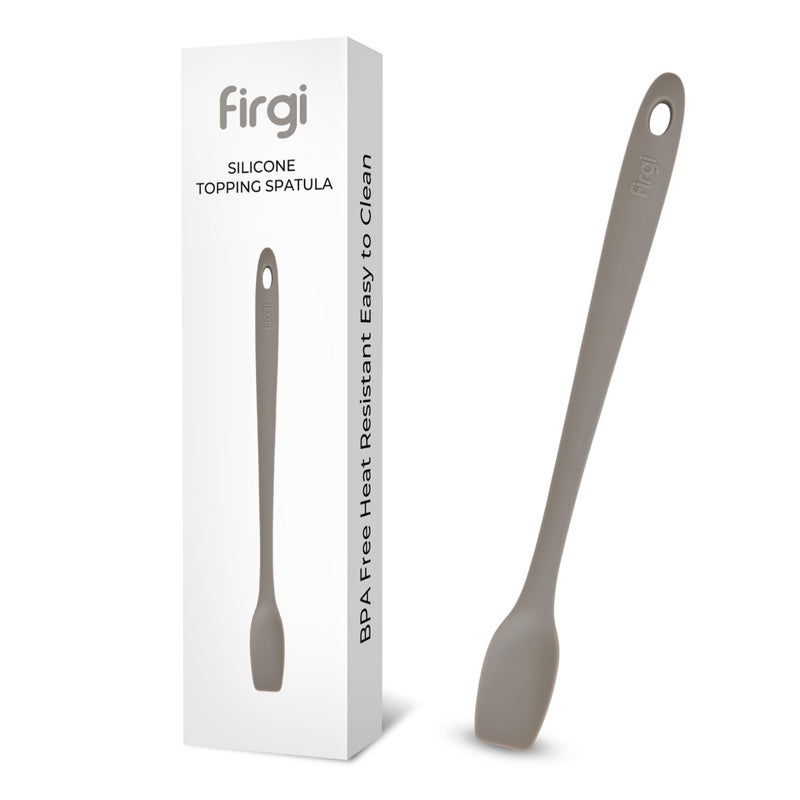 Firgi Platinum Silicone Topping Spatula for Cooking â€“ BPA Free Heat Resistant Cooking Utensils for Non Stick Pans â€“ One-Piece Spoonula for Baking, Mixing & More â€“ Kitchen Scraper 10.7â€ WarmGray - Image 1