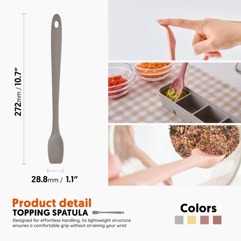 Firgi Platinum Silicone Topping Spatula for Cooking â€“ BPA Free Heat Resistant Cooking Utensils for Non Stick Pans â€“ One-Piece Spoonula for Baking, Mixing & More â€“ Kitchen Scraper 10.7â€ WarmGray - Image 2