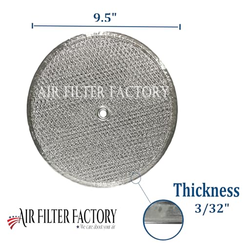 Air Filter Factory 9-1/2 Inches Round x 3/32 With Center Hole Flat Range Hood 12-Layer Aluminum Grease Filter 2-Pack - Image 3
