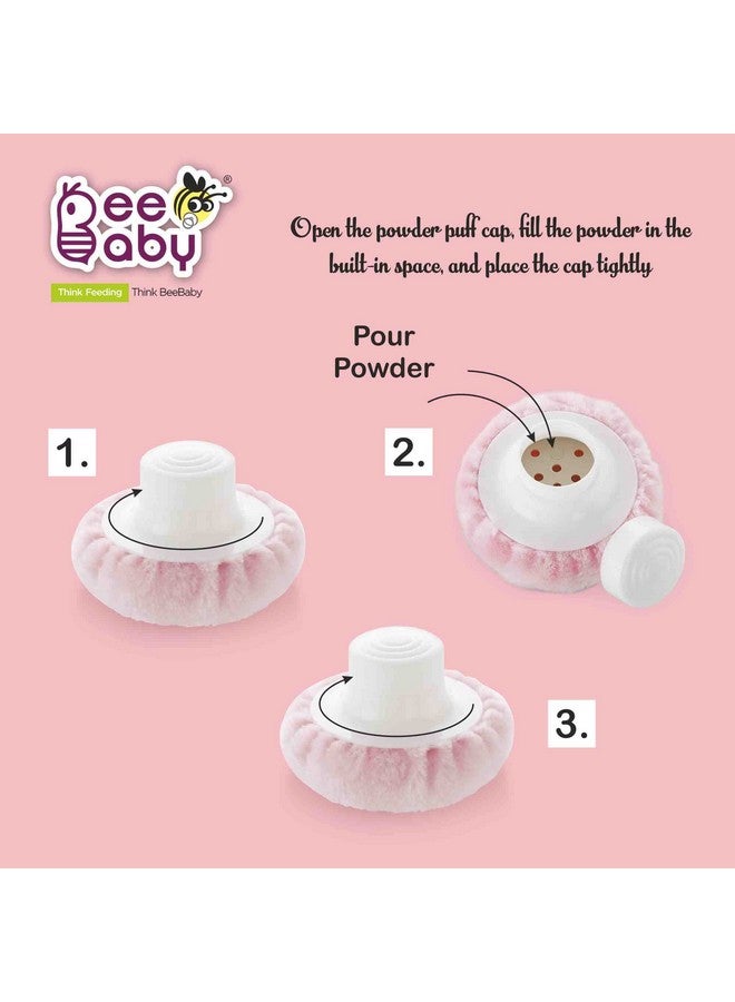 Beebaby Premium Powder Puff With Conatiner For Baby (Pink,Pack Of 1) - Image 2